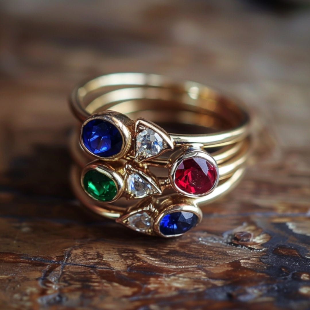 Anillo Multicolor Dorado