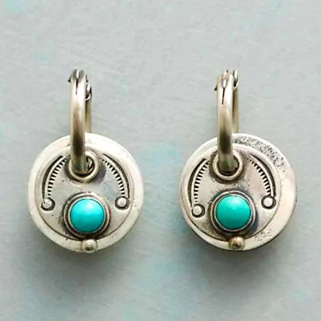 Aretes Vintage Piedra Turquesa