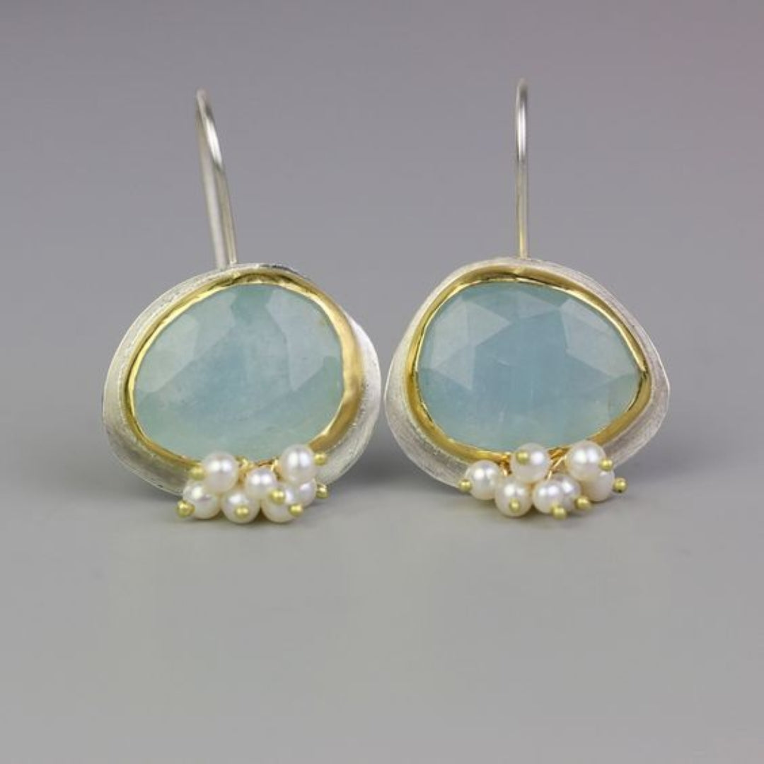 Aretes Azul Claro Vintage