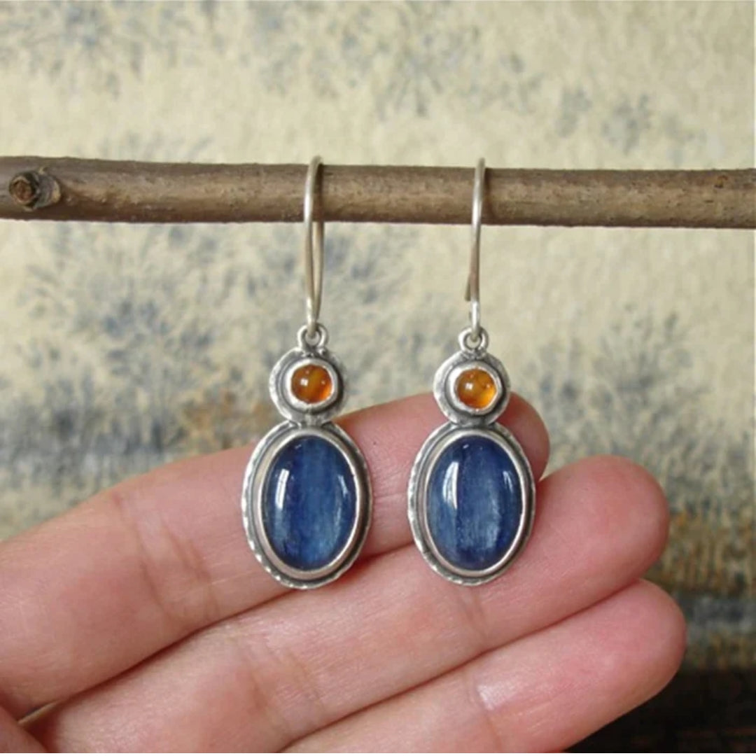 Aretes Azul y Naranja Vintage