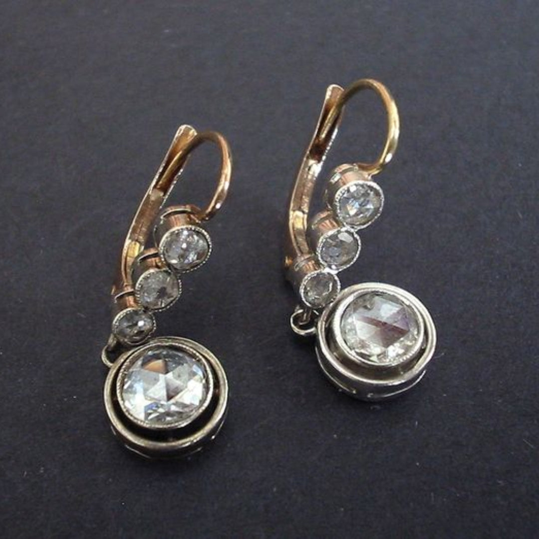 Aretes con Circonitas Vintage Dorados