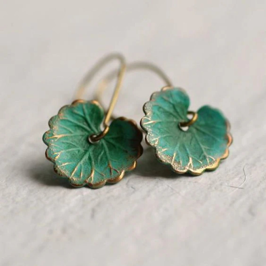 Aretes Vintage Hoja Verde