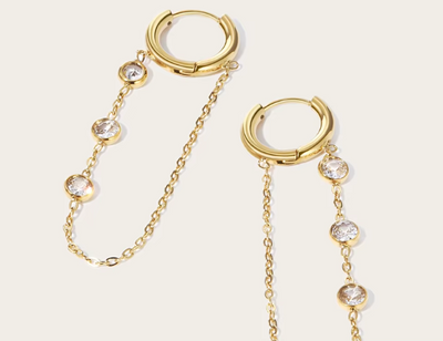 Aretas de Caida Elegante en Oro 18k