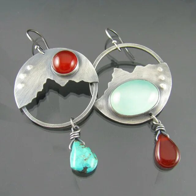 Aretes Paisaje Vintage en Plata