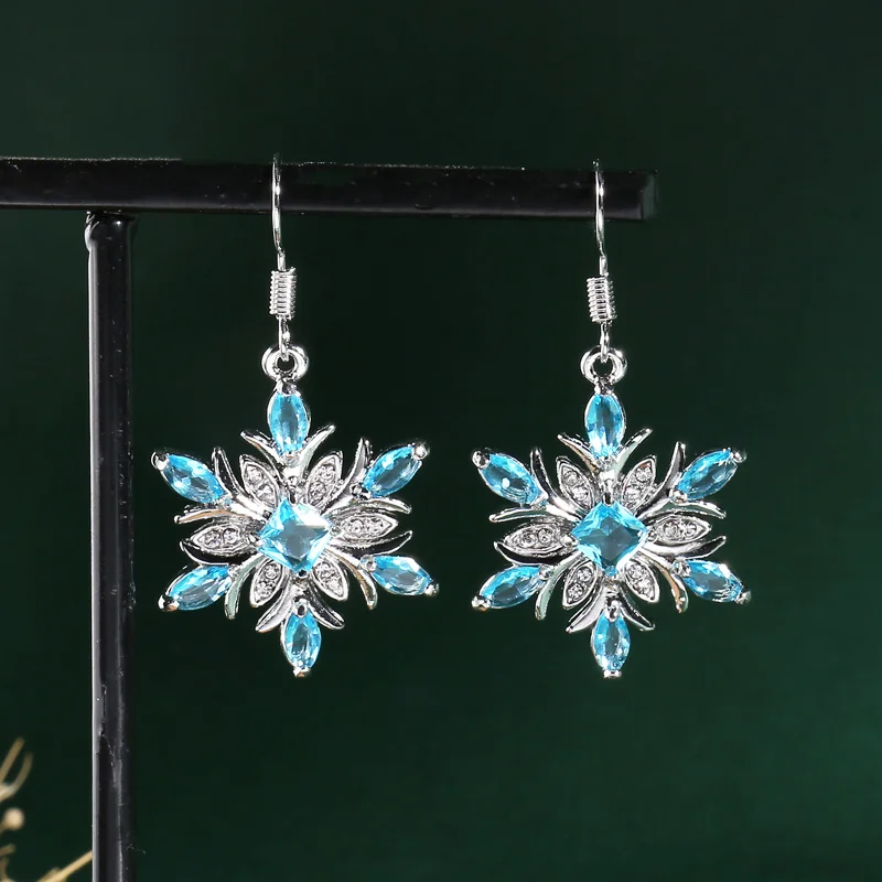 Aretes Estrella Cristal Azul Vintage