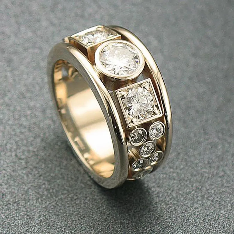 Anillo con Circonitas Dorado Vintage