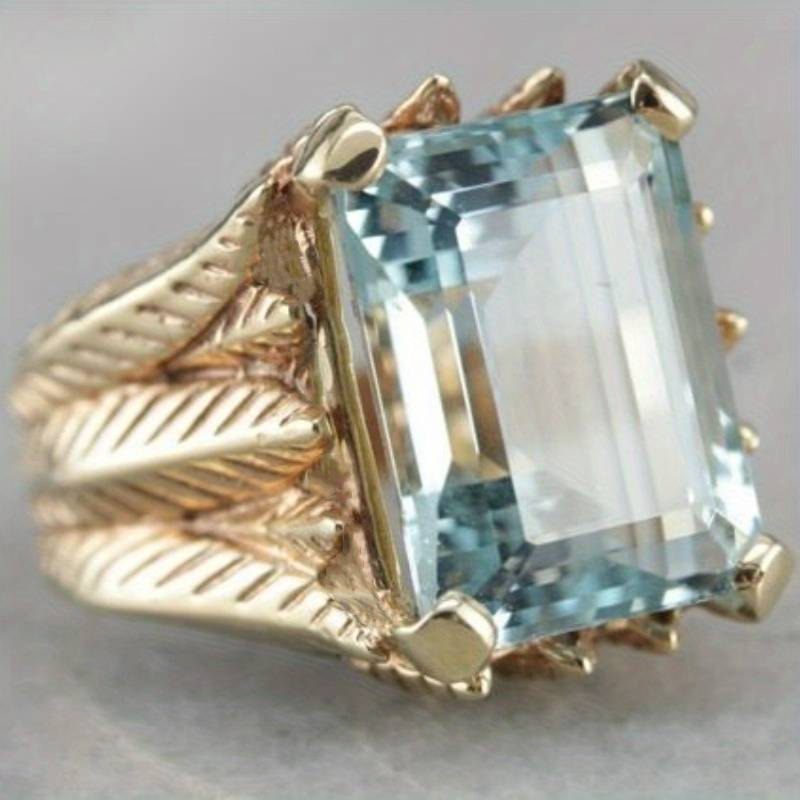 Anillo Azul Dorado Vintage