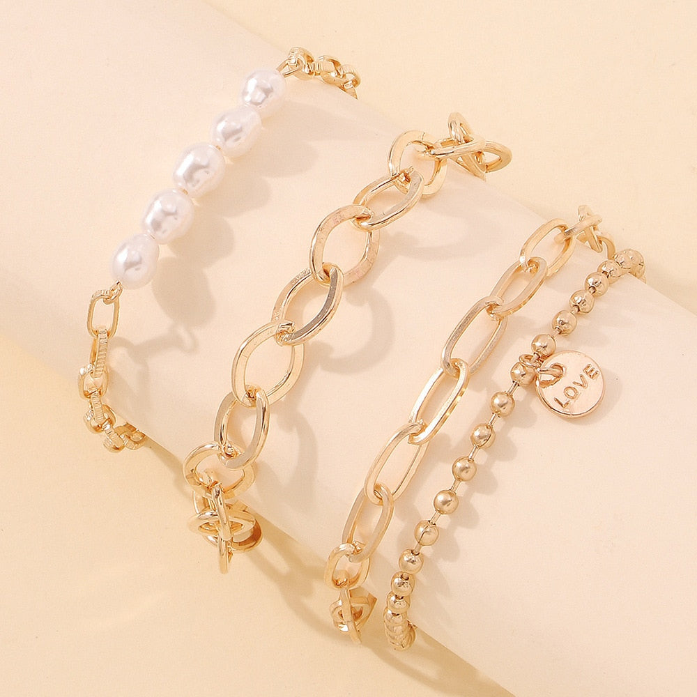 Pack Pulseras Cuban Chain en Oro