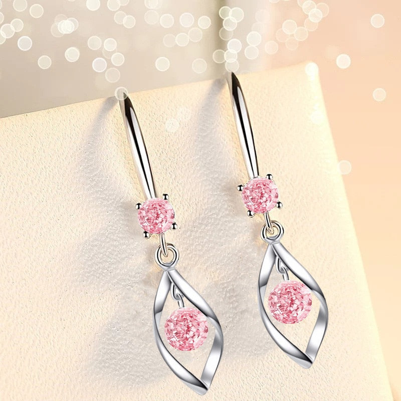 Aretes de Cristal de Plata 925