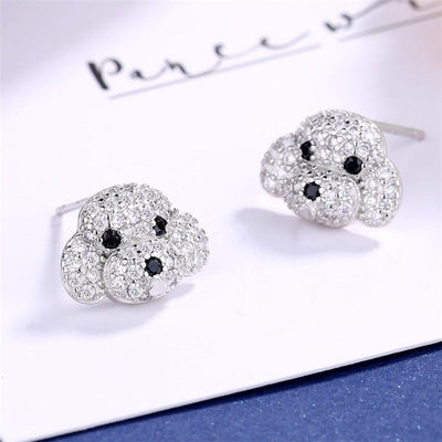 Pendientes Perrito en Plata 925 y Circonitas