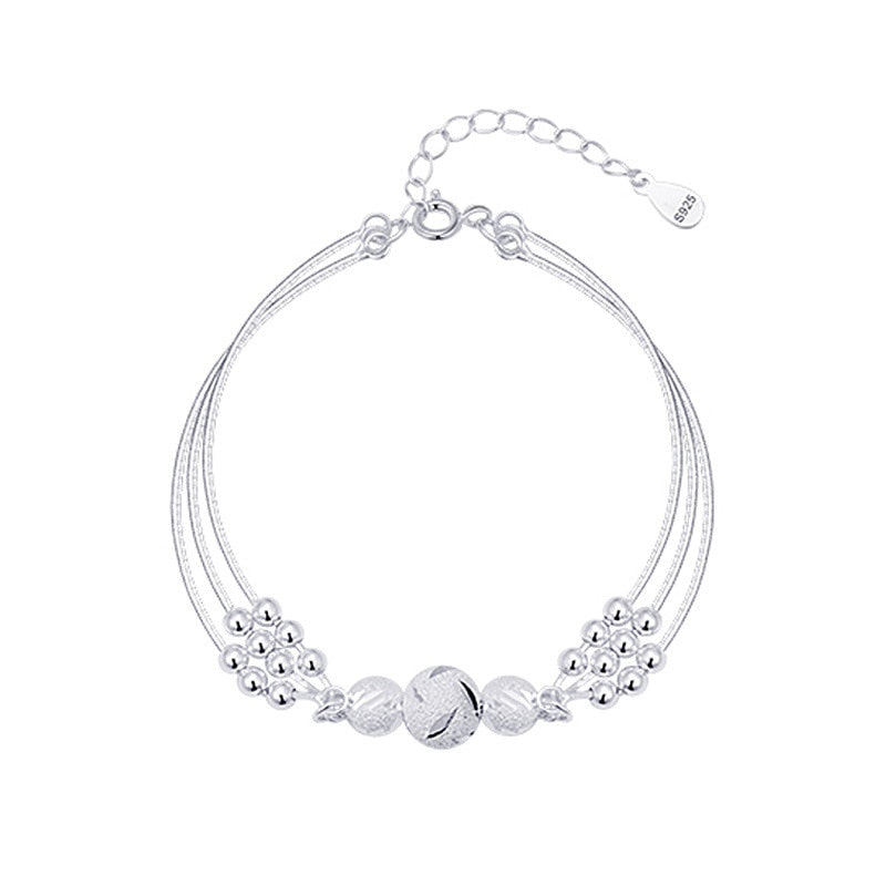 Pulsera de Cuentas Redondas de Plata 925