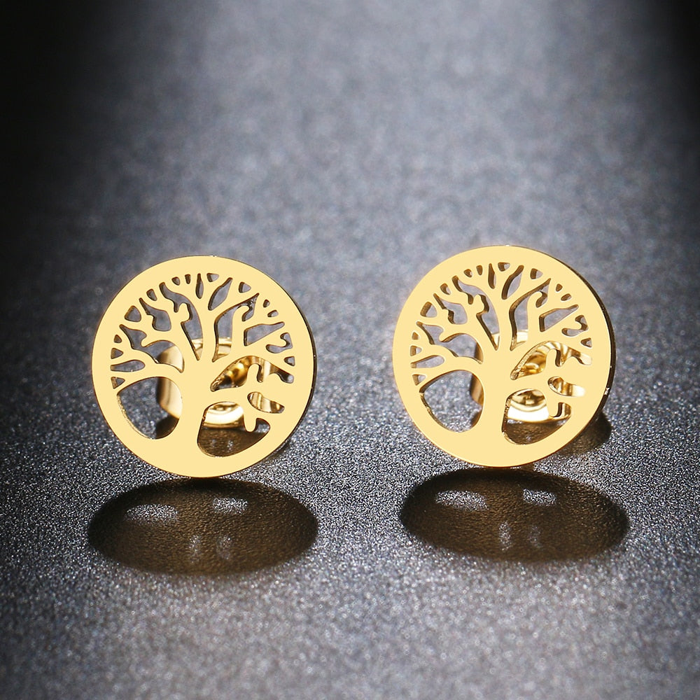 Pendientes Árbol de la Vida en Oro y Plata