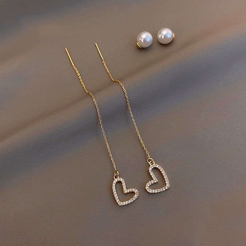 Pendientes de Corazón y Perla en Oro