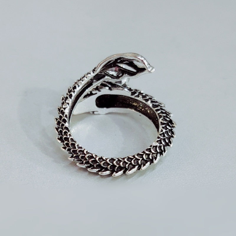 Anillo Dragón de Plata 925 Ajustable