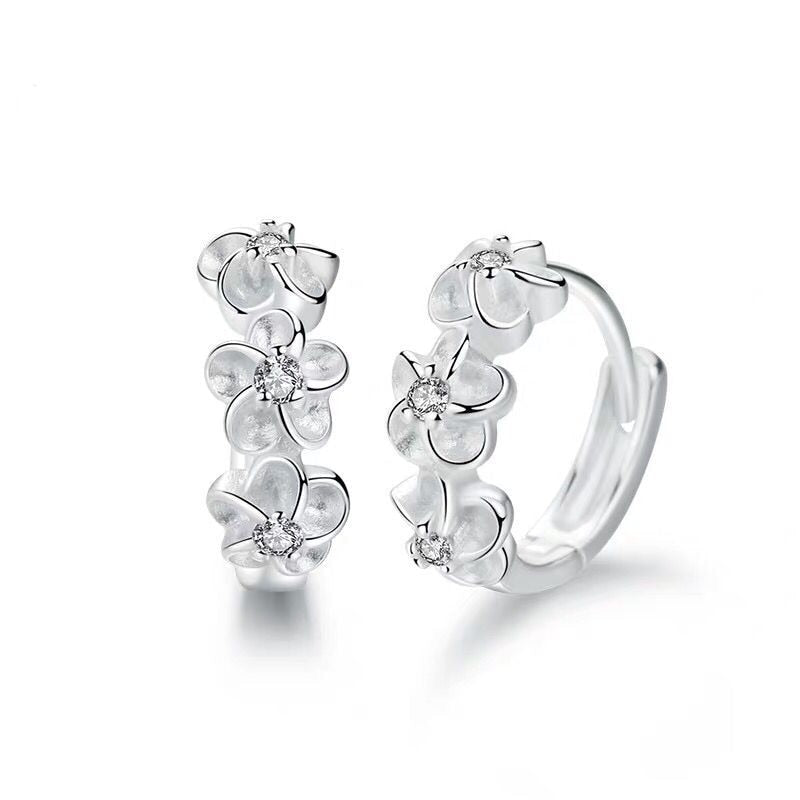 Aretes de Plata con Cristal Floral