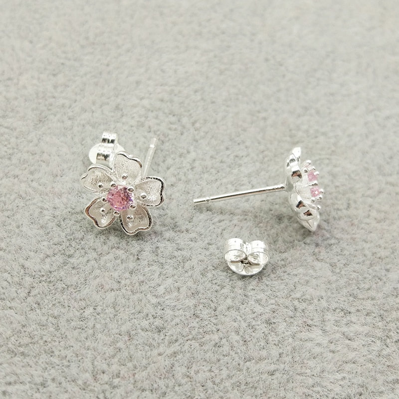 Pendientes Flor de Cerezo de Plata 925