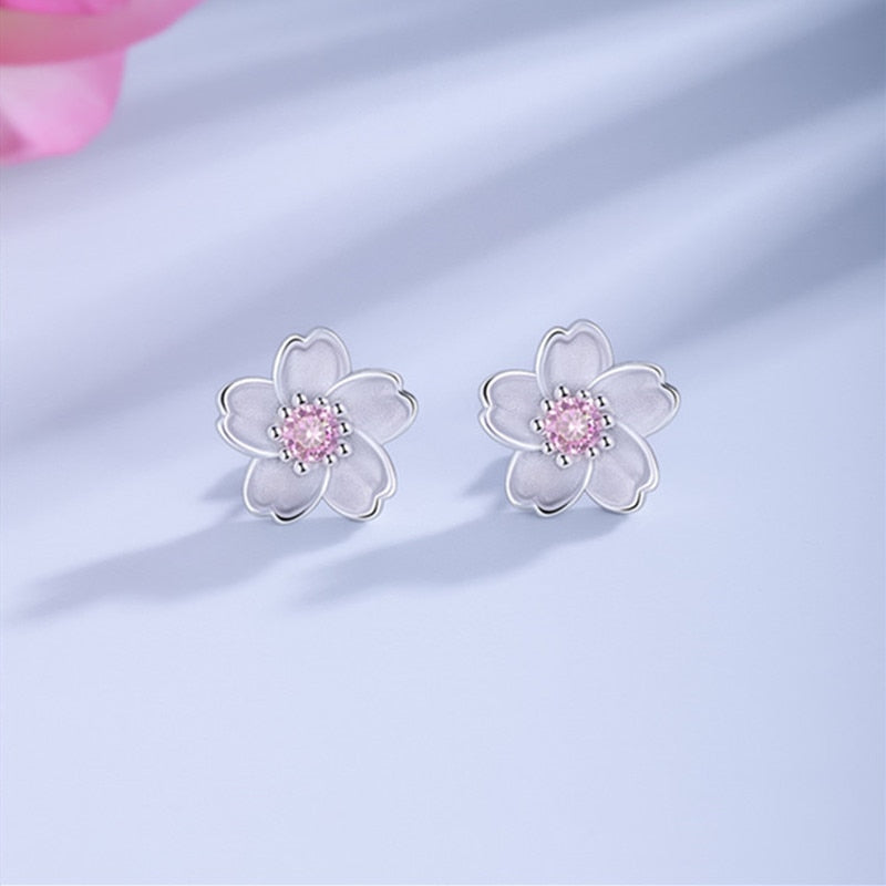 Pendientes Flor de Cerezo de Plata 925