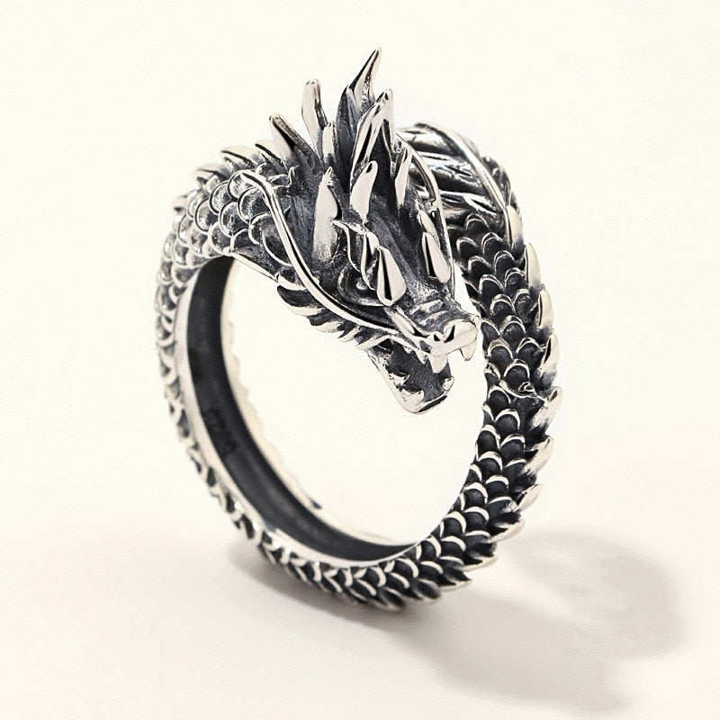 Anillo Dragón de Plata 925 Ajustable