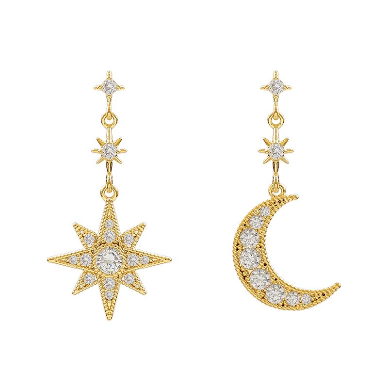 Pendientes de Cristal Luna y Estrella