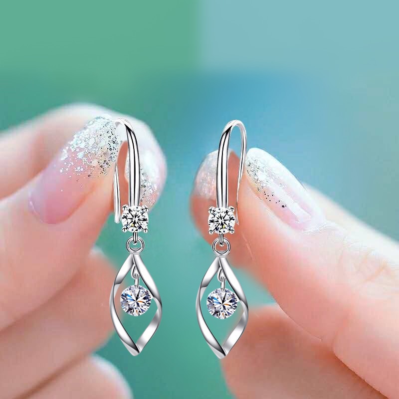 Aretes de Cristal de Plata 925