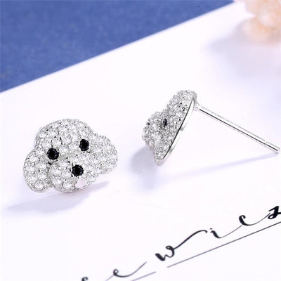 Pendientes Perrito en Plata 925 y Circonitas