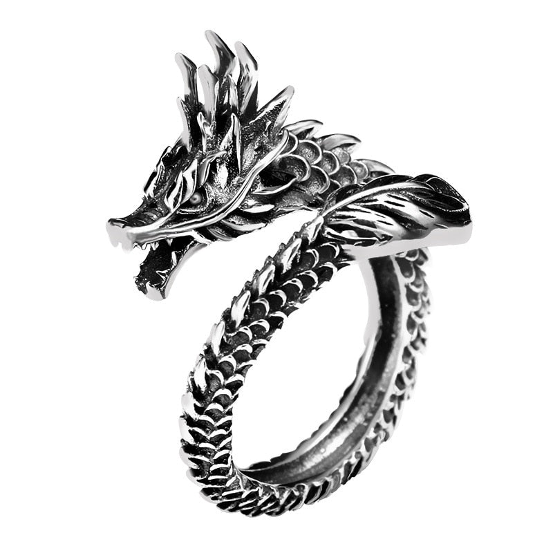 Anillo Dragón de Plata 925 Ajustable