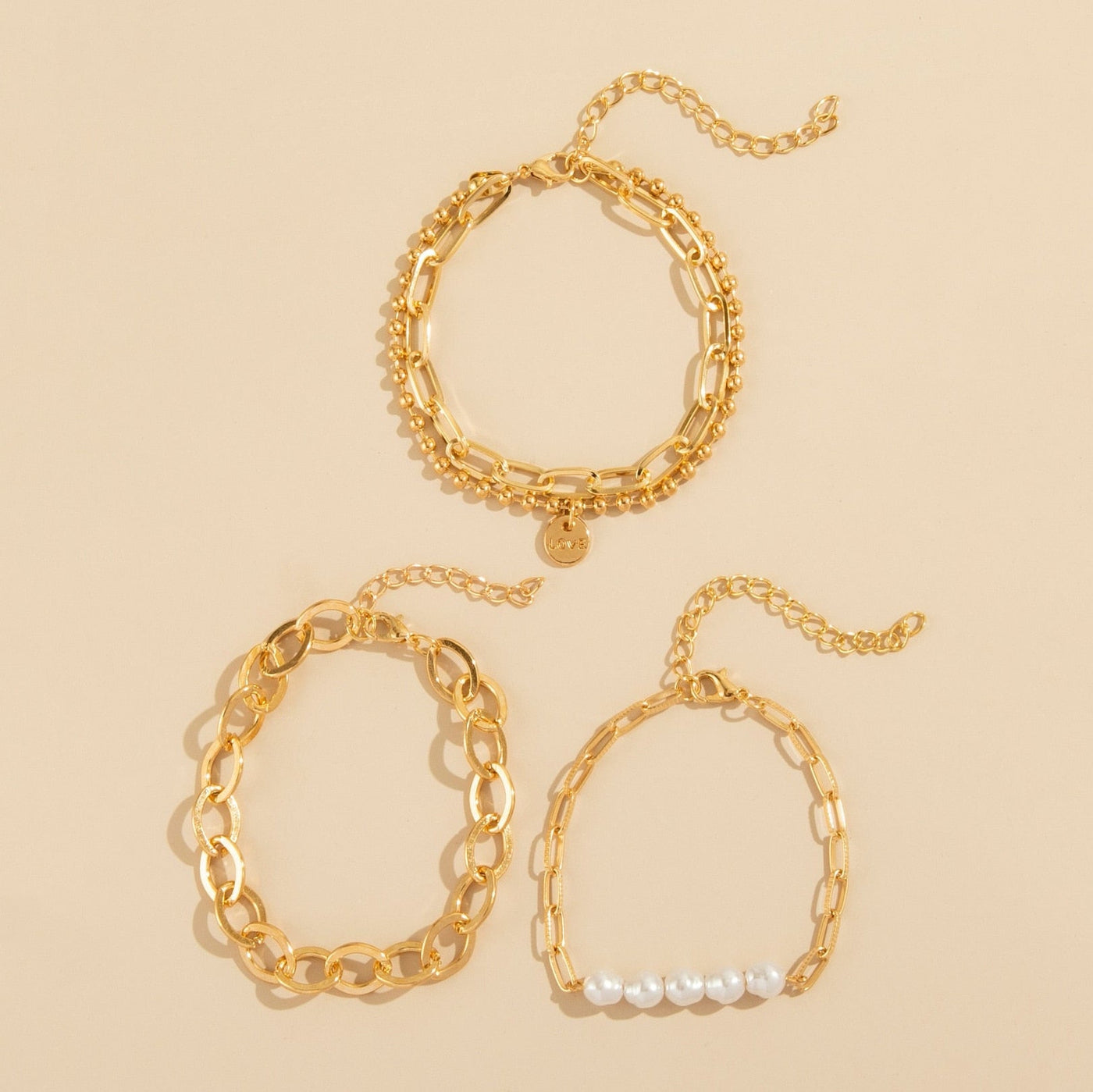 Pack Pulseras Cuban Chain en Oro