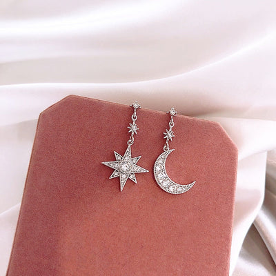 Pendientes de Cristal Luna y Estrella