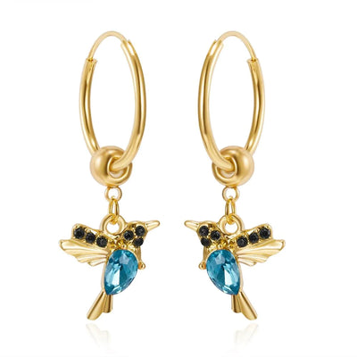 Aretes Colibrís Voladores Edición Limitada con Zirconios Incrustados