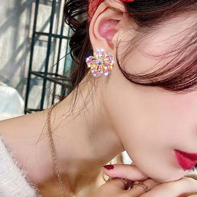 Aretes de Zirconio Multicolor en Plata