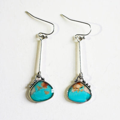 Aretes Vintage Colgantes con Piedra Turquesa en Plata