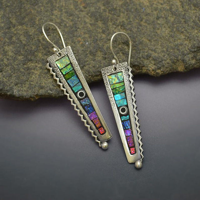 Aretes Vintage Multicolor en Plata