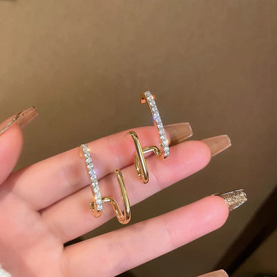 Aretes Irregulares con Circonitas en Oro