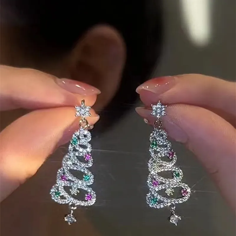 Aretes Árbol de Navidad Brillante