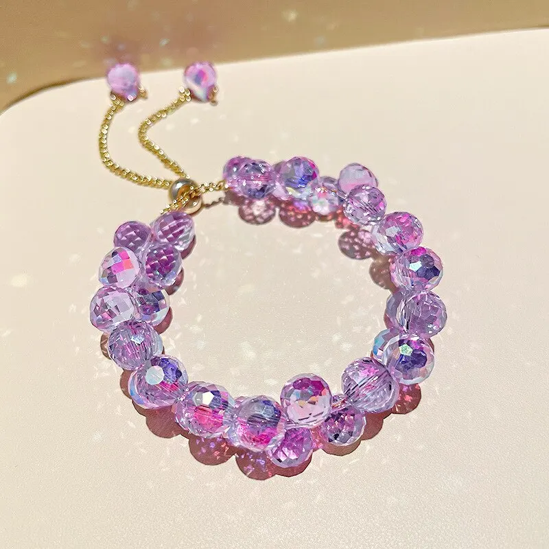 Elegante Pulsera de Cristal Violeta