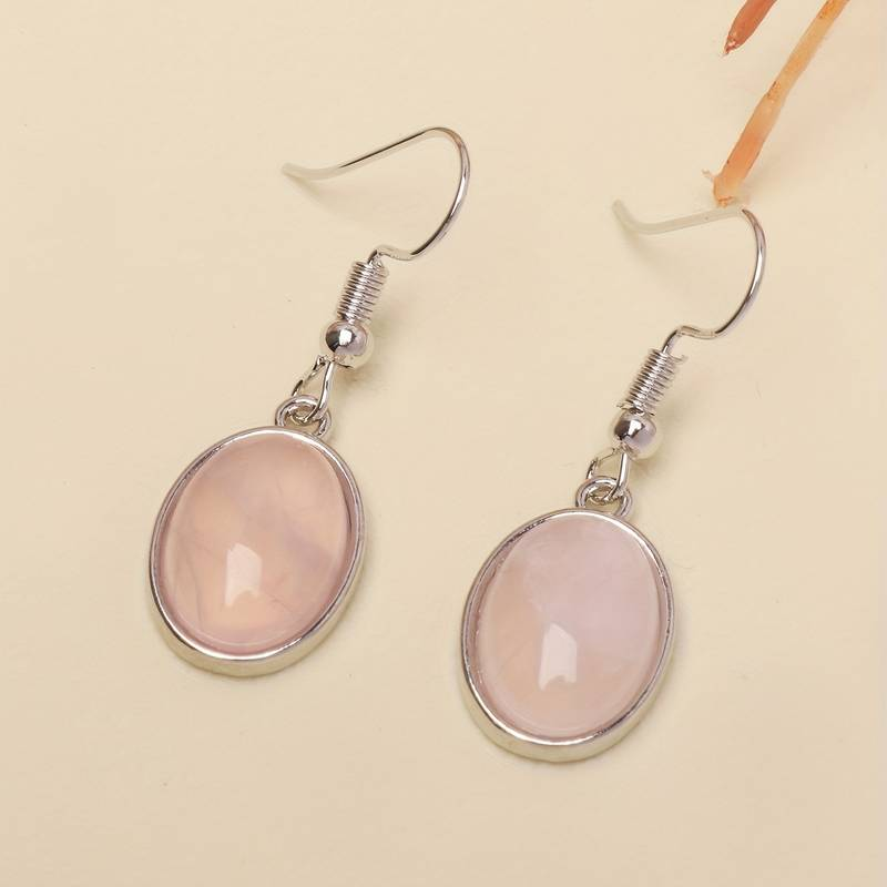 Aretes Vintage de Piedra Rosa