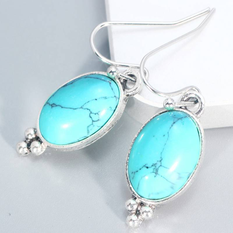 Aretes Piedra Azul Cielo Vintage