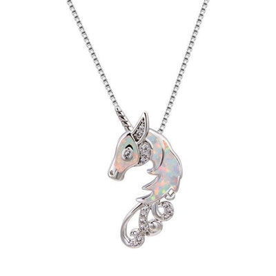 Collar Unicornio en Ópalo y Plata